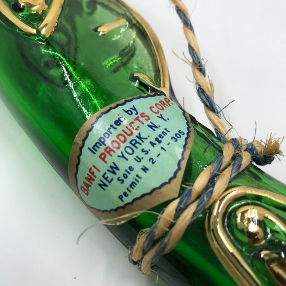 Vintage Pistol shaped wine bottle 1950's Made in Italy Barsottini Green Glass - Picture 2 of 13